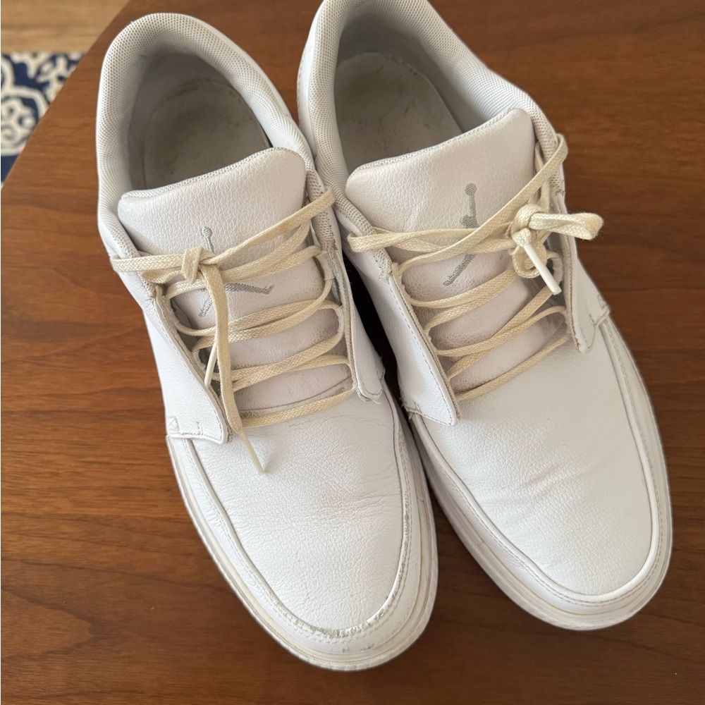 White Jordan Leather Men's Sneakers